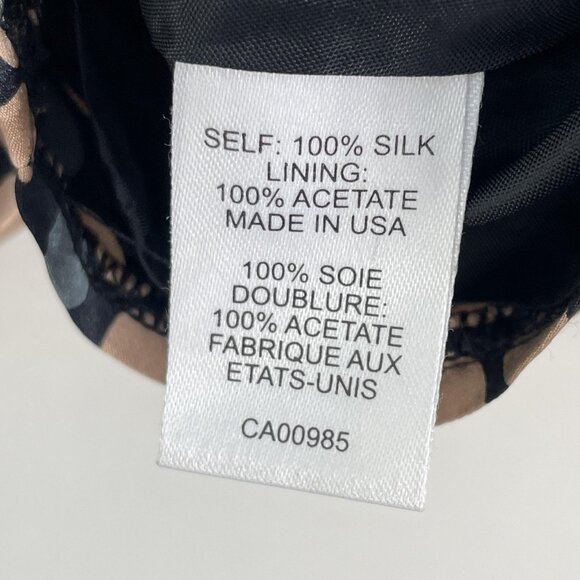 Nanette Lepore Blouse Womens 2 Black Beige Polka Dot Silk Balloon Sleeve Top USA - Picture 7 of 13